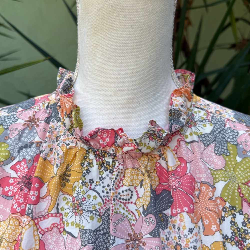 J. Crew Liberty Floral Short Sleeve shirt blouse - Picture 7 of 12